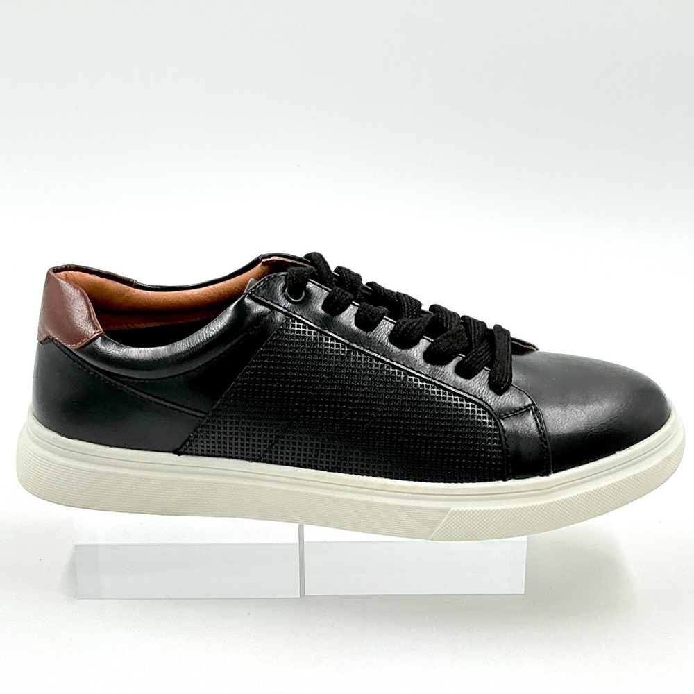 Steve Madden Mens Size 9 Low Top Perforated Sneakers Black Brown NEW Tucker $100